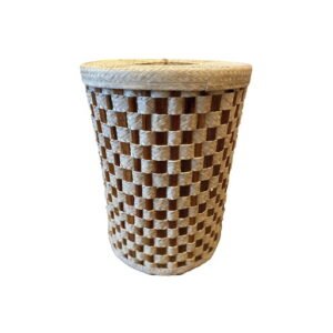 Cesto Grande De Palha Organizador Redondo Para Roupas