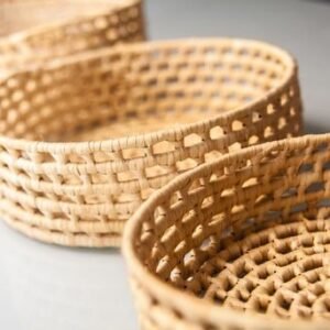 Trio de Bandejas de Palha Natural