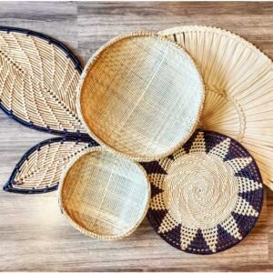 Decoração De Parede Palha Cestos Leques Mandalas Sunset Boho