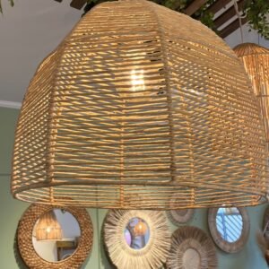 Luminária de Palha Natural Aramada G