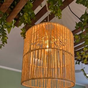 Luminária de Palha Natural  Aramada 40x30