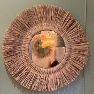 Espelho Mandala de Palha Natural G