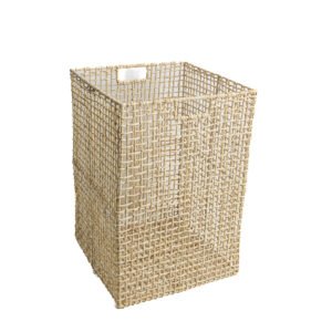 Caixa Organizadora de Palha Natural Vazada 50x34