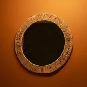 Espelho Redondo Palha Natural de Milho G
