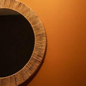 Espelho Redondo Palha Natural de Milho G