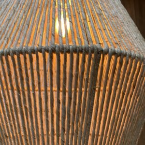 Luminária de Palha Natural Aramada Balone