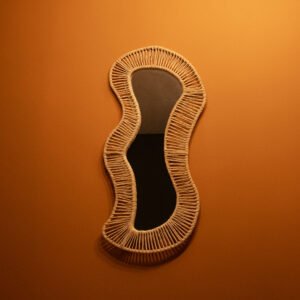 Espelho Organico em Palha natural 70x50