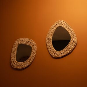 Par de espelhos Orgânicos em Palha Natural