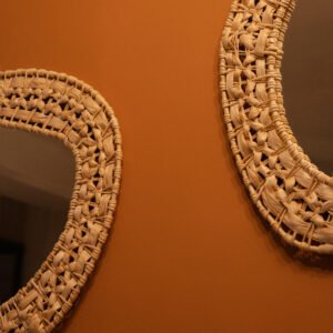 Par de espelhos Orgânicos em Palha Natural