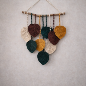 Painel de parede em folhas macramê Color