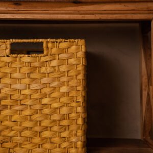 Caixa organizadora em Palha de milho Amarela 30x30