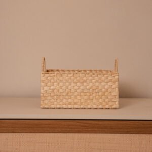 caixa organizadora decorativa palha de milho com alça 35x28