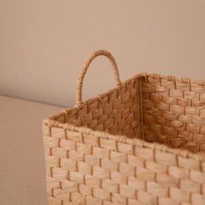 caixa organizadora decorativa palha de milho com alça 35x28