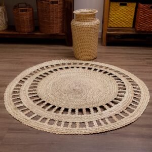 Tapete Em Palha Natural Decor Rústico Pronta Entrega 1.20m