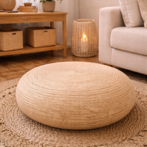 Puff Almofada em Palha Natural GG